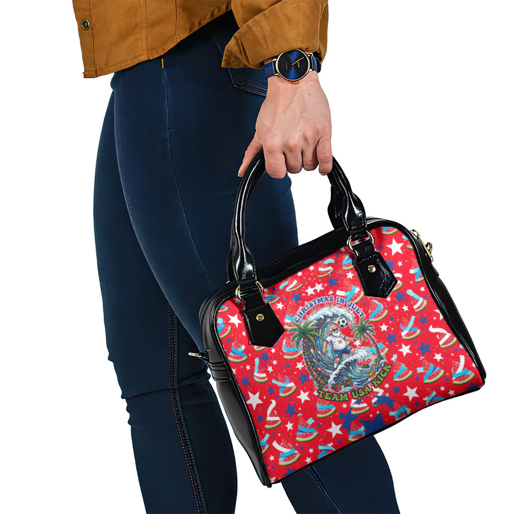 Christmas In July USA Soccer Shoulder Handbag Surfing Santa Flamingo Summer Watermelon