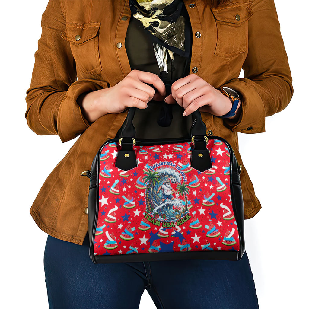 Christmas In July USA Soccer Shoulder Handbag Surfing Santa Flamingo Summer Watermelon
