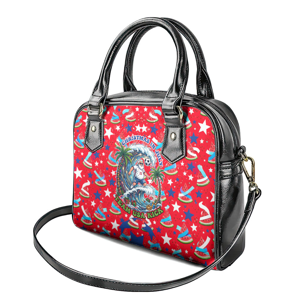 Christmas In July USA Soccer Shoulder Handbag Surfing Santa Flamingo Summer Watermelon