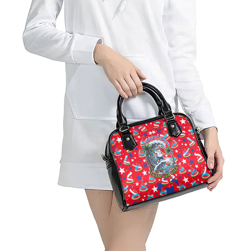 Christmas In July USA Soccer Shoulder Handbag Surfing Santa Flamingo Summer Watermelon