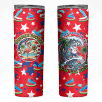 Christmas In July USA Soccer Skinny Tumbler Surfing Santa Flamingo Summer Watermelon