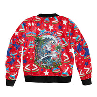 Christmas In July USA Soccer Sleeve Zip Bomber Jacket Surfing Santa Flamingo Summer Watermelon