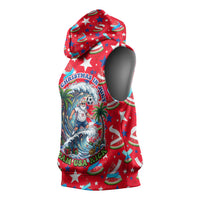 Christmas In July USA Soccer Sleeveless Hoodie Surfing Santa Flamingo Summer Watermelon