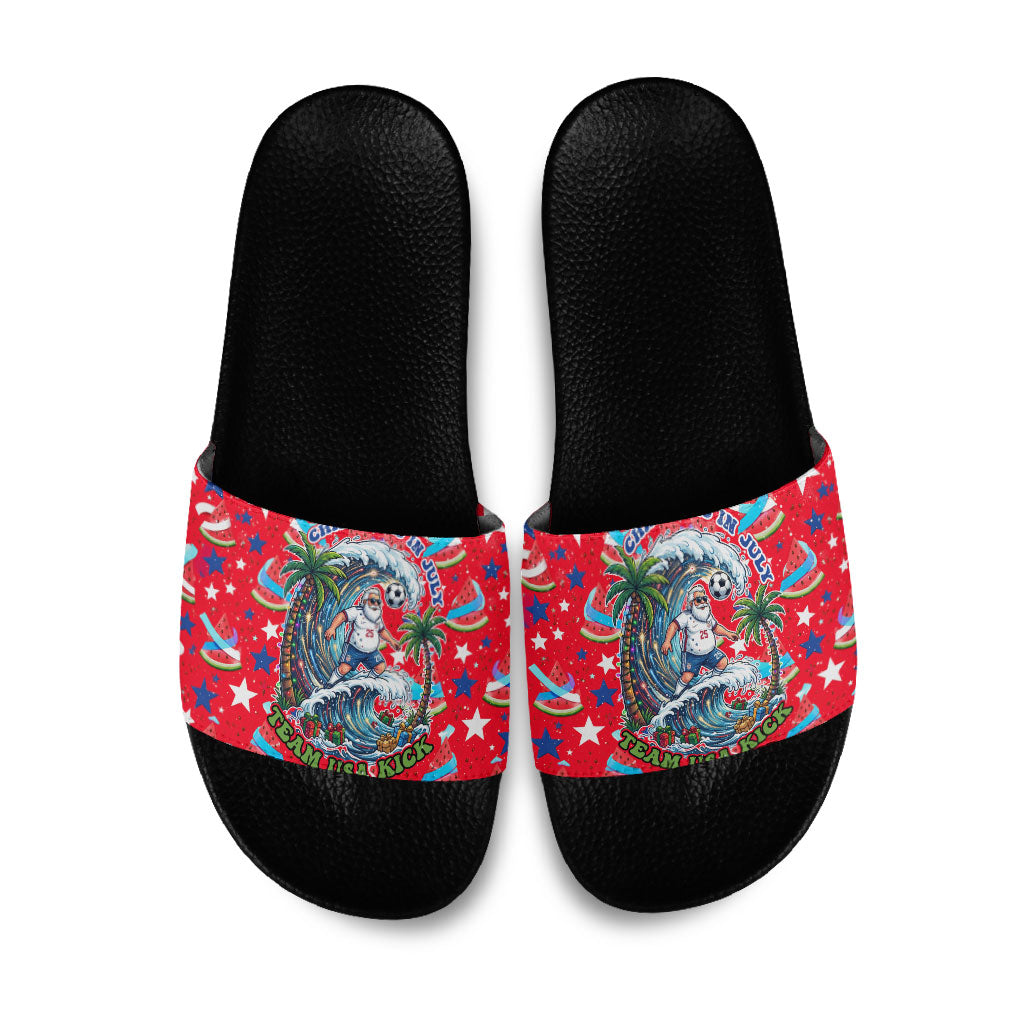 Christmas In July USA Soccer Slide Sandals Surfing Santa Flamingo Summer Watermelon