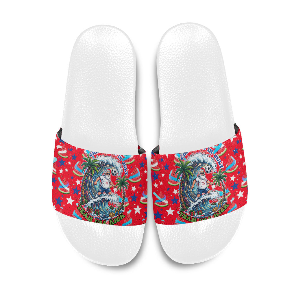 Christmas In July USA Soccer Slide Sandals Surfing Santa Flamingo Summer Watermelon