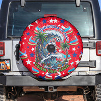 Christmas In July USA Soccer Spare Tire Cover Surfing Santa Flamingo Summer Watermelon