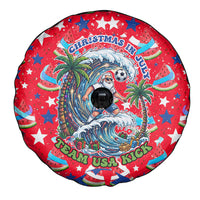Christmas In July USA Soccer Spare Tire Cover Surfing Santa Flamingo Summer Watermelon