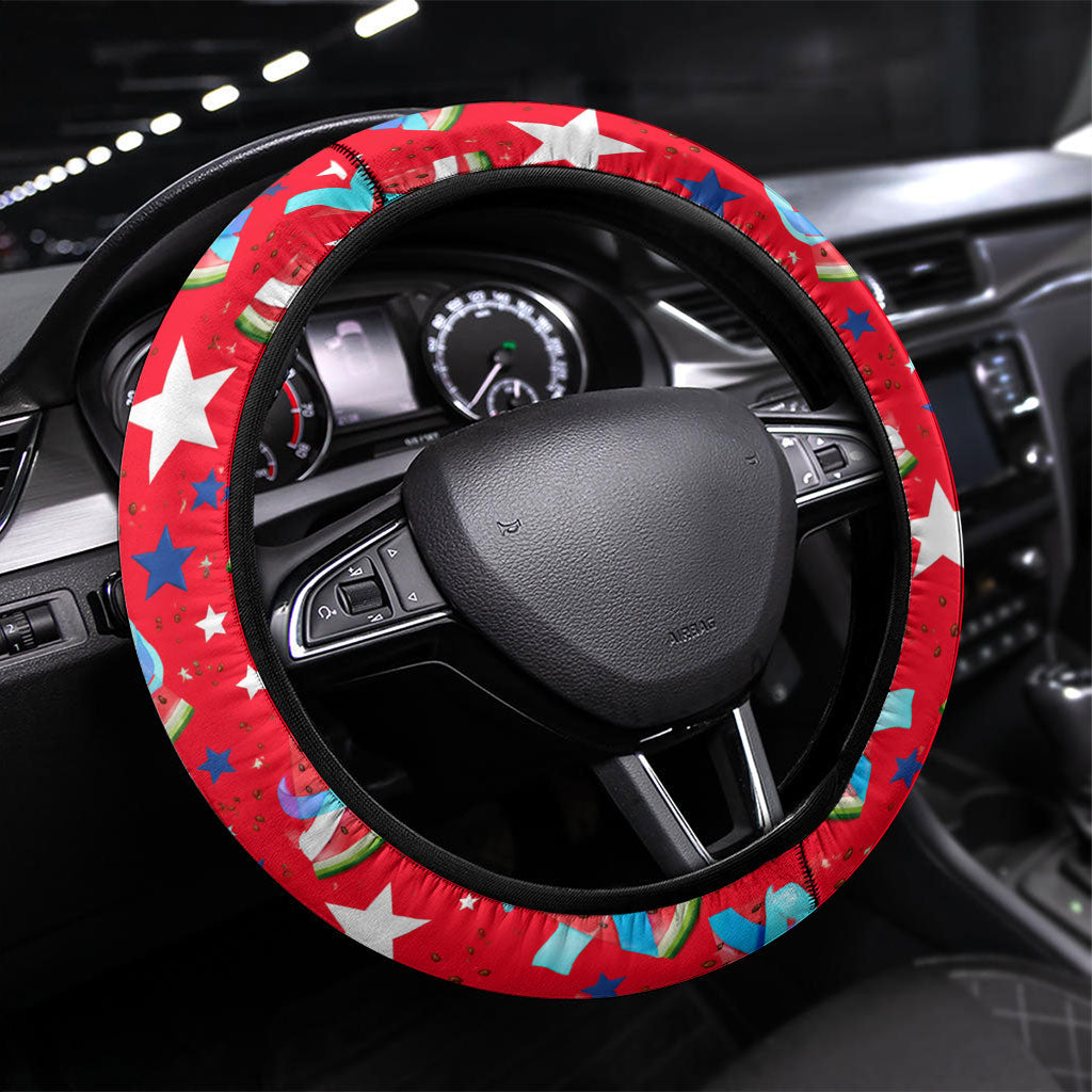 Christmas In July USA Soccer Steering Wheel Cover Surfing Santa Flamingo Summer Watermelon