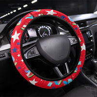 Christmas In July USA Soccer Steering Wheel Cover Surfing Santa Flamingo Summer Watermelon