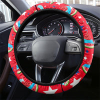 Christmas In July USA Soccer Steering Wheel Cover Surfing Santa Flamingo Summer Watermelon