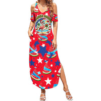 Christmas In July USA Soccer Summer Maxi Dress Surfing Santa Flamingo Summer Watermelon