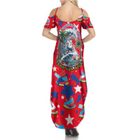 Christmas In July USA Soccer Summer Maxi Dress Surfing Santa Flamingo Summer Watermelon