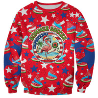 Christmas In July USA Soccer Sweatshirt Surfing Santa Flamingo Summer Watermelon