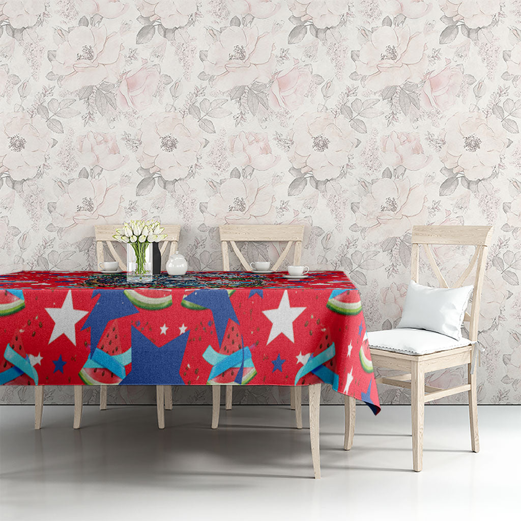 Christmas In July USA Soccer Tablecloth Surfing Santa Flamingo Summer Watermelon