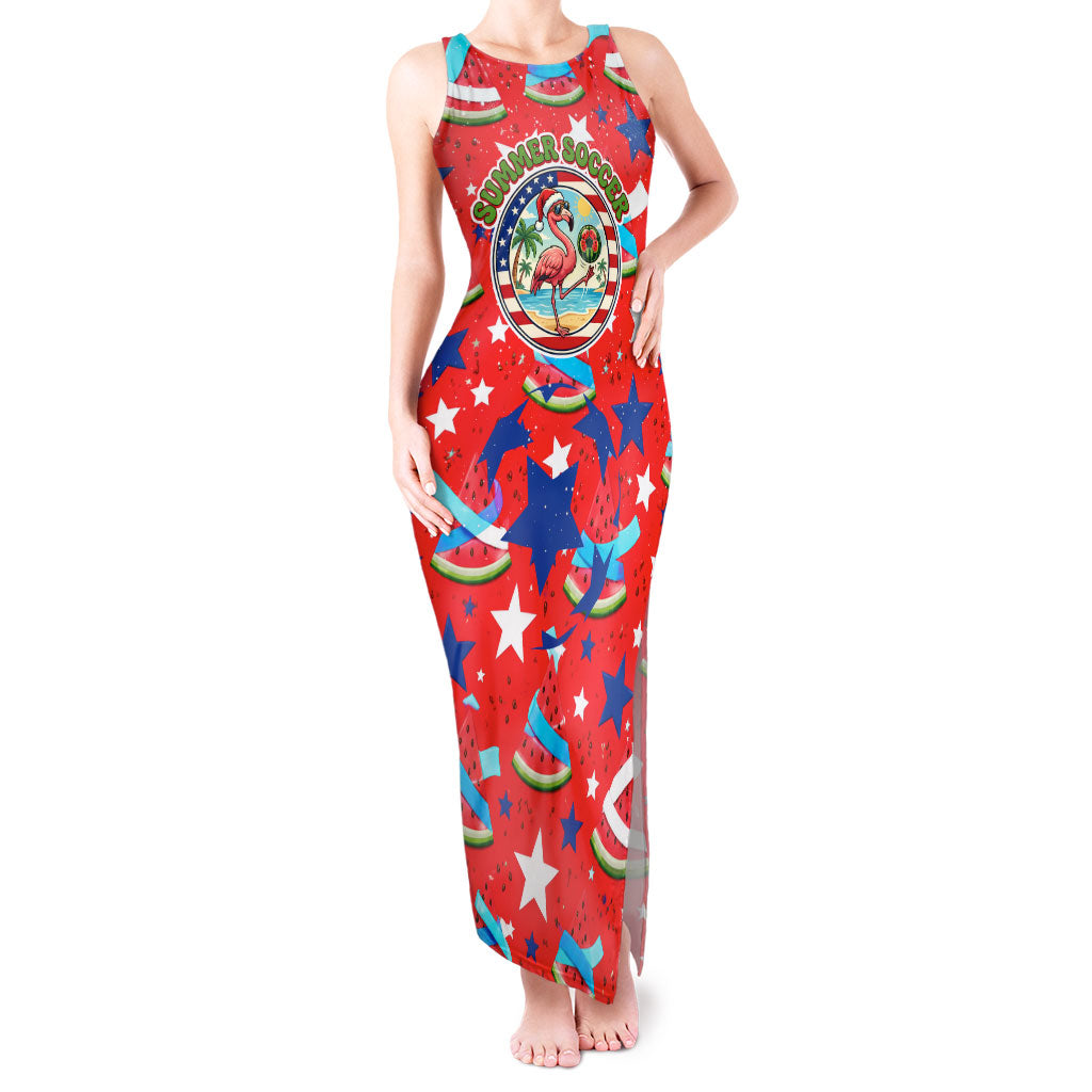 Christmas In July USA Soccer Tank Maxi Dress Surfing Santa Flamingo Summer Watermelon