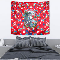 Christmas In July USA Soccer Tapestry Surfing Santa Flamingo Summer Watermelon