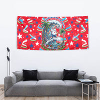 Christmas In July USA Soccer Tapestry Surfing Santa Flamingo Summer Watermelon