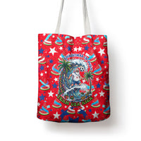 Christmas In July USA Soccer Tote Bag Surfing Santa Flamingo Summer Watermelon
