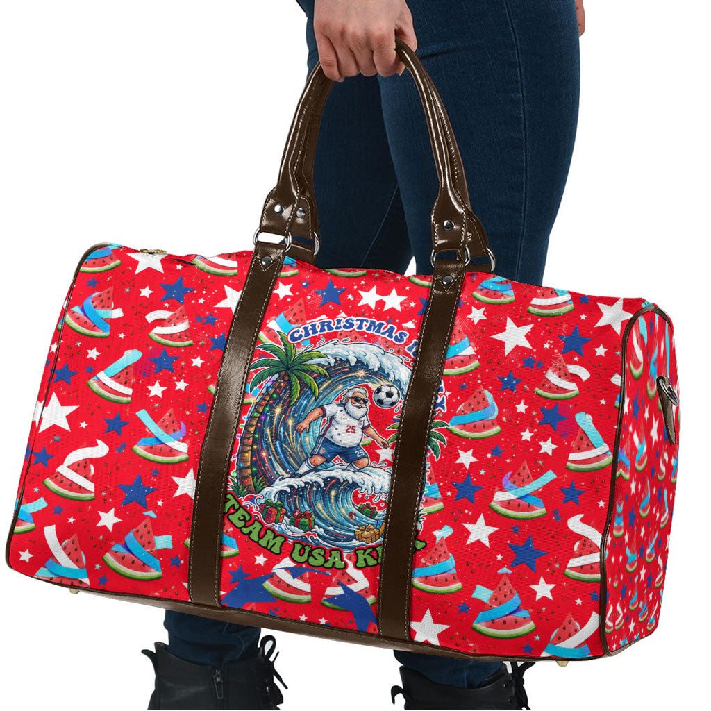Christmas In July USA Soccer Travel Bag Surfing Santa Flamingo Summer Watermelon