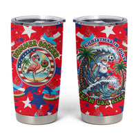 Christmas In July USA Soccer Tumbler Cup Surfing Santa Flamingo Summer Watermelon