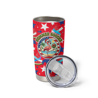 Christmas In July USA Soccer Tumbler Cup Surfing Santa Flamingo Summer Watermelon