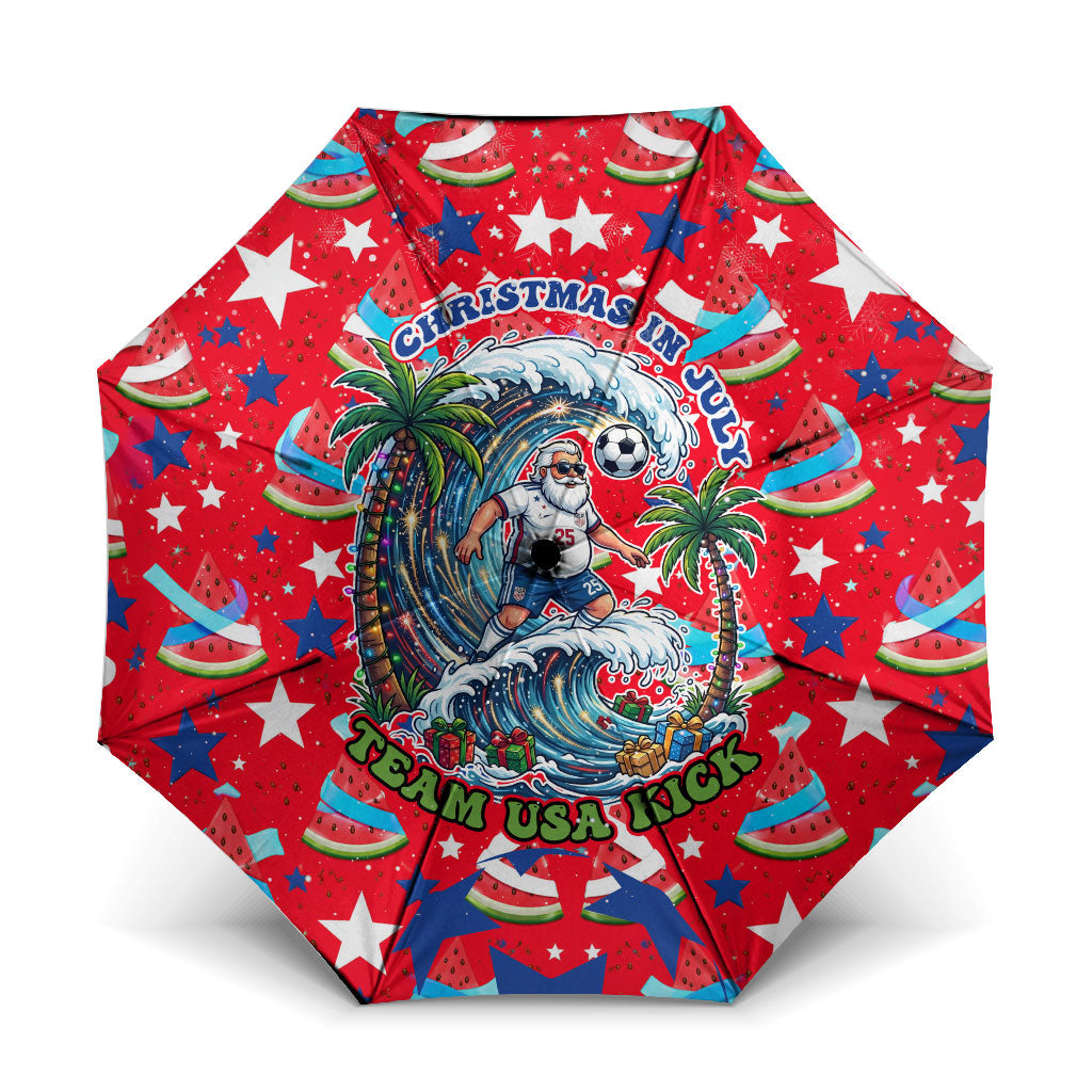 Christmas In July USA Soccer Umbrella Surfing Santa Flamingo Summer Watermelon
