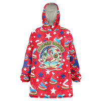 Christmas In July USA Soccer Wearable Blanket Hoodie Surfing Santa Flamingo Summer Watermelon