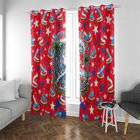 Christmas In July USA Soccer Window Curtain Surfing Santa Flamingo Summer Watermelon