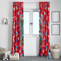 Christmas In July USA Soccer Window Curtain Surfing Santa Flamingo Summer Watermelon