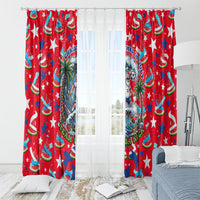 Christmas In July USA Soccer Window Curtain Surfing Santa Flamingo Summer Watermelon