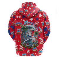 Christmas In July USA Soccer Zip Hoodie Surfing Santa Flamingo Summer Watermelon