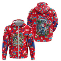 Christmas In July USA Soccer Zip Hoodie Surfing Santa Flamingo Summer Watermelon