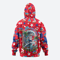 Christmas In July USA Soccer Zip Hoodie Surfing Santa Flamingo Summer Watermelon