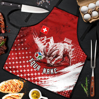 Personalized Switzerland Ibex Soccer 2026 Apron Grunge Swiss Football Cross Mountain