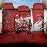 Personalized Switzerland Ibex Soccer 2026 Back Car Seat Cover Grunge Swiss Football Cross Mountain