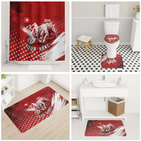 Personalized Switzerland Ibex Soccer 2026 Bathroom Set Grunge Swiss Football Cross Mountain