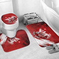 Personalized Switzerland Ibex Soccer 2026 Bathroom Set Grunge Swiss Football Cross Mountain