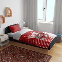Personalized Switzerland Ibex Soccer 2026 Bedding Set Grunge Swiss Football Cross Mountain