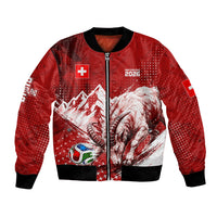 Personalized Switzerland Ibex Soccer 2026 Bomber Jacket Grunge Swiss Football Cross Mountain