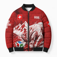 Personalized Switzerland Ibex Soccer 2026 Bomber Puffer Jacket Grunge Swiss Football Cross Mountain