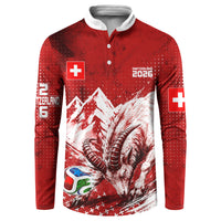 Personalized Switzerland Ibex Soccer 2026 Button Sweatshirt Grunge Swiss Football Cross Mountain
