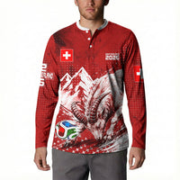 Personalized Switzerland Ibex Soccer 2026 Button Sweatshirt Grunge Swiss Football Cross Mountain