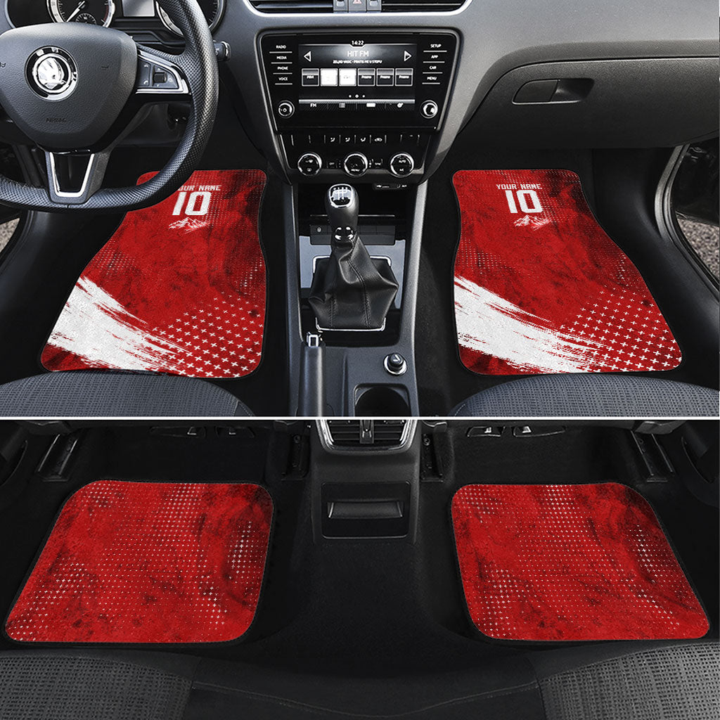 Personalized Switzerland Ibex Soccer 2026 Car Mats Grunge Swiss Football Cross Mountain