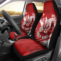 Personalized Switzerland Ibex Soccer 2026 Car Seat Cover Grunge Swiss Football Cross Mountain