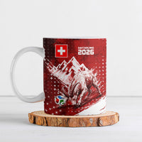 Personalized Switzerland Ibex Soccer 2026 Ceramic Mug Grunge Swiss Football Cross Mountain