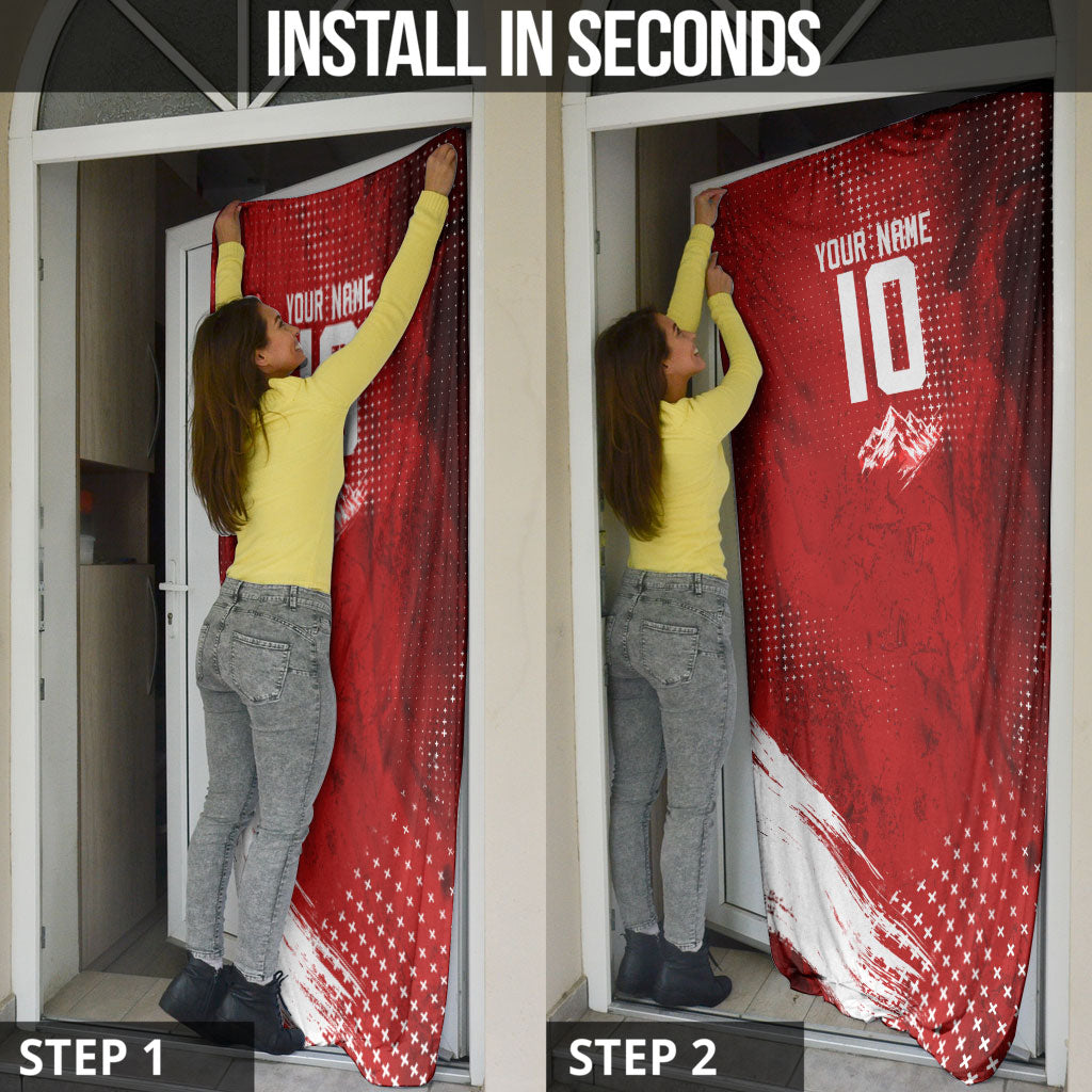 Personalized Switzerland Ibex Soccer 2026 Door Cover Grunge Swiss Football Cross Mountain