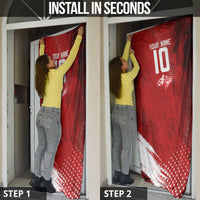 Personalized Switzerland Ibex Soccer 2026 Door Cover Grunge Swiss Football Cross Mountain