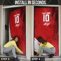 Personalized Switzerland Ibex Soccer 2026 Door Cover Grunge Swiss Football Cross Mountain