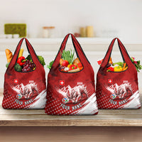 Personalized Switzerland Ibex Soccer 2026 Grocery Bag Grunge Swiss Football Cross Mountain