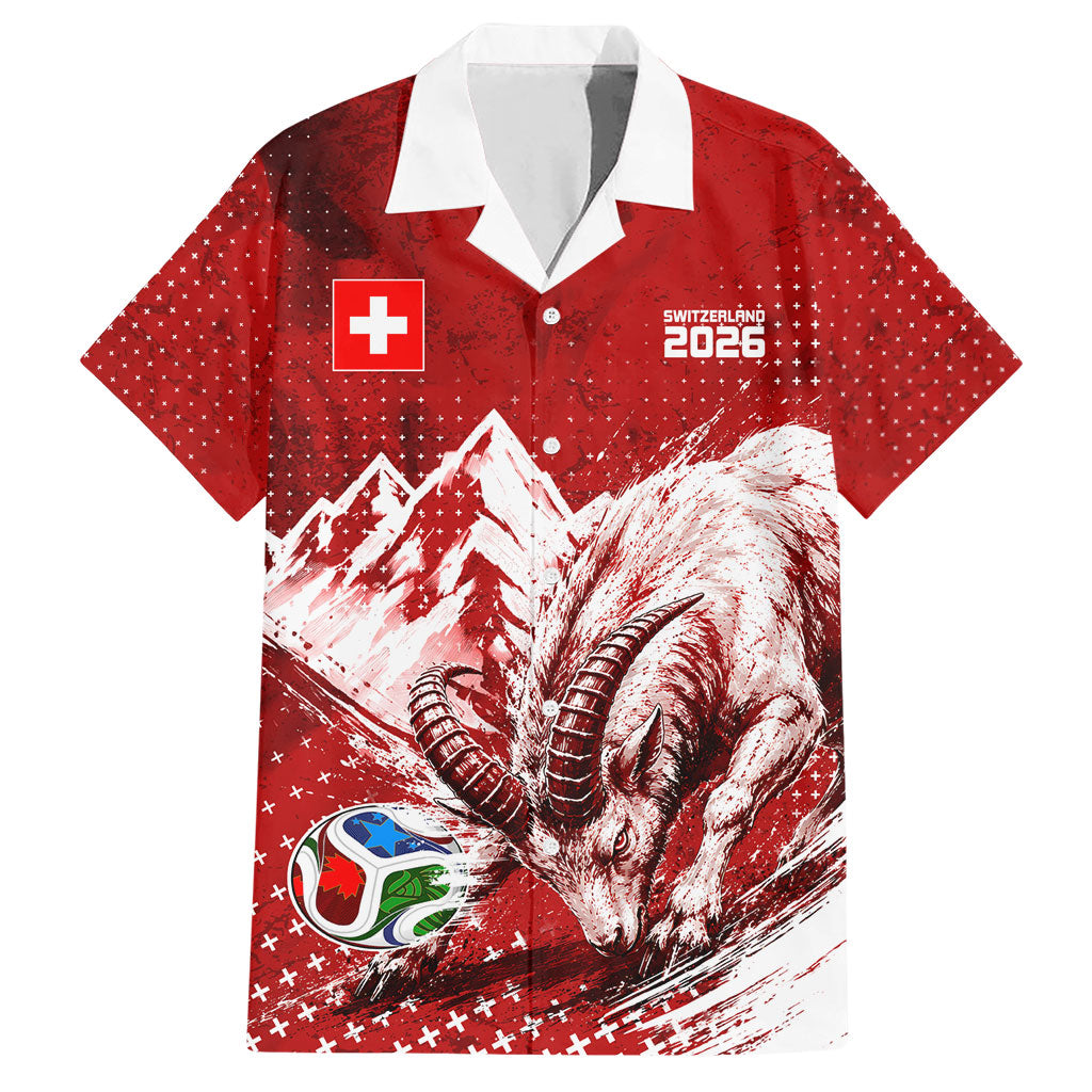 Personalized Switzerland Ibex Soccer 2026 Hawaiian Shirt Grunge Swiss Football Cross Mountain